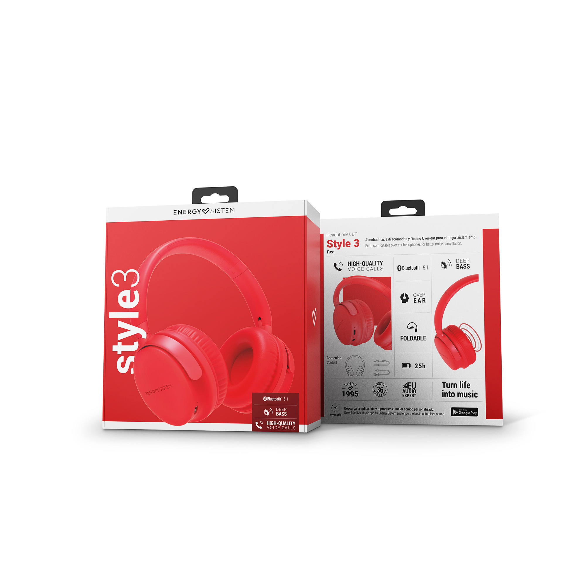 Headphones Bluetooth Style 3 Red 5