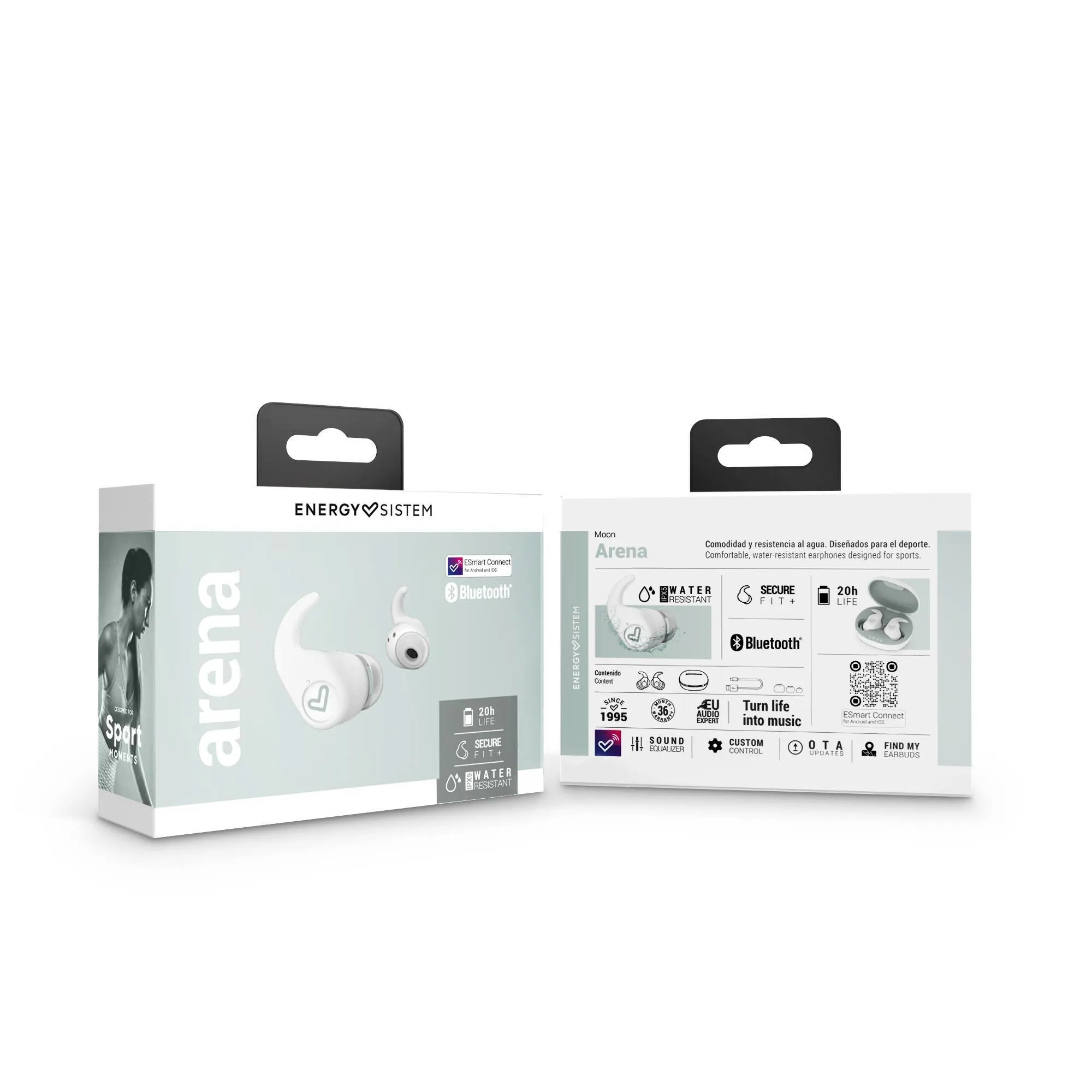 Arena earphones' packaging