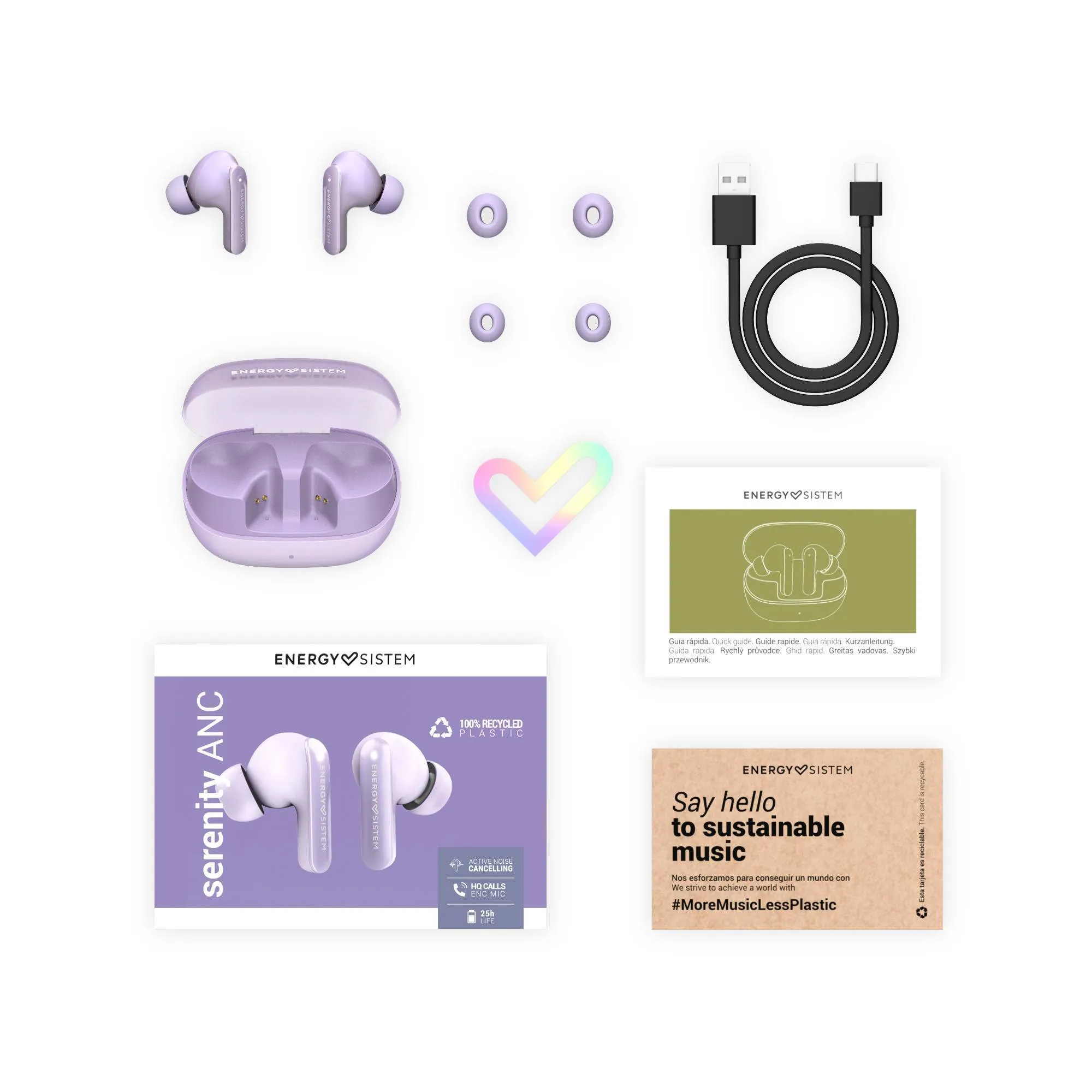 The packaging of the True Wireless Serenity ANC earphones is FSC certified