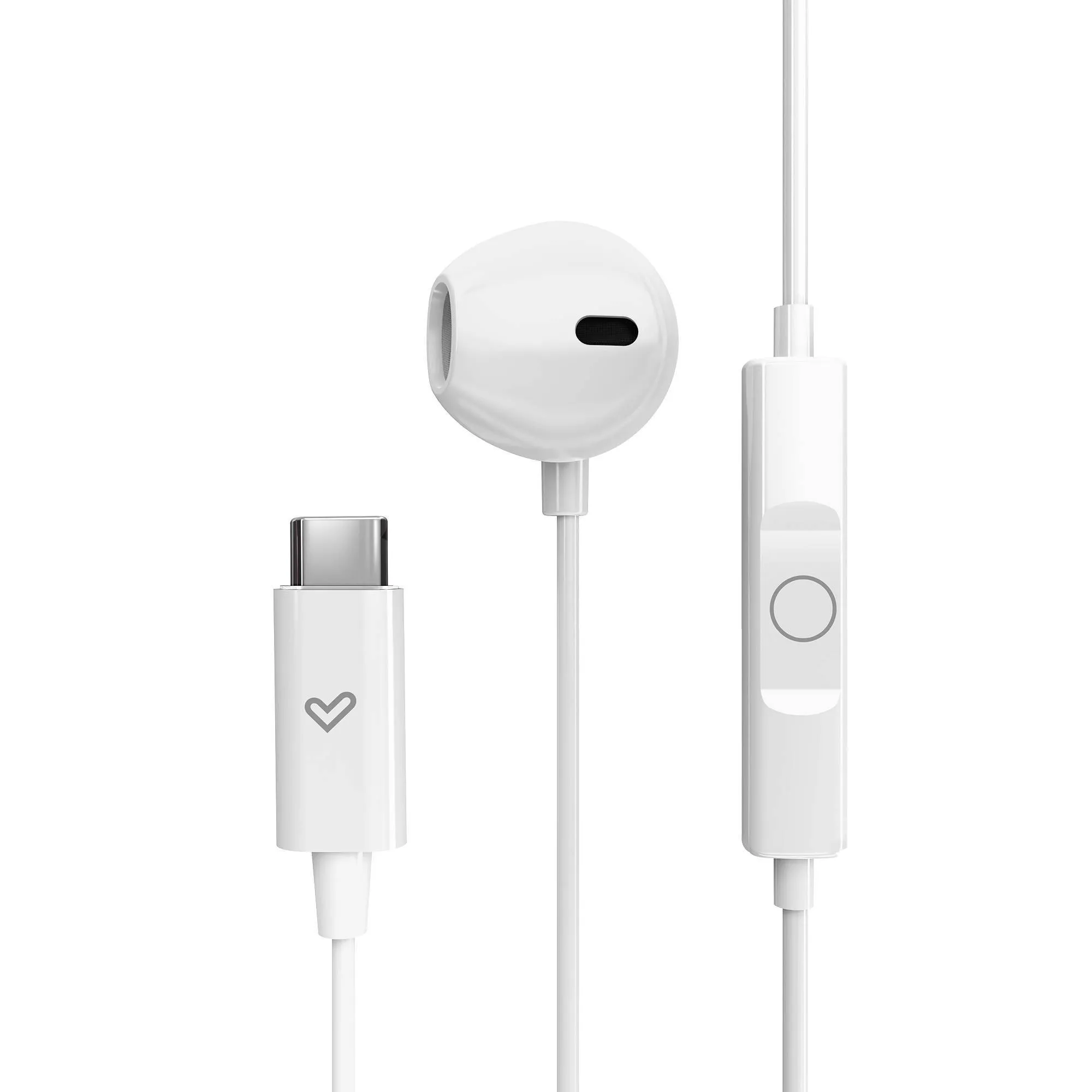 Auriculares EasyPods Type C con micrófono integrado en el cable y compatible con el Voice Assistant de tu móvil