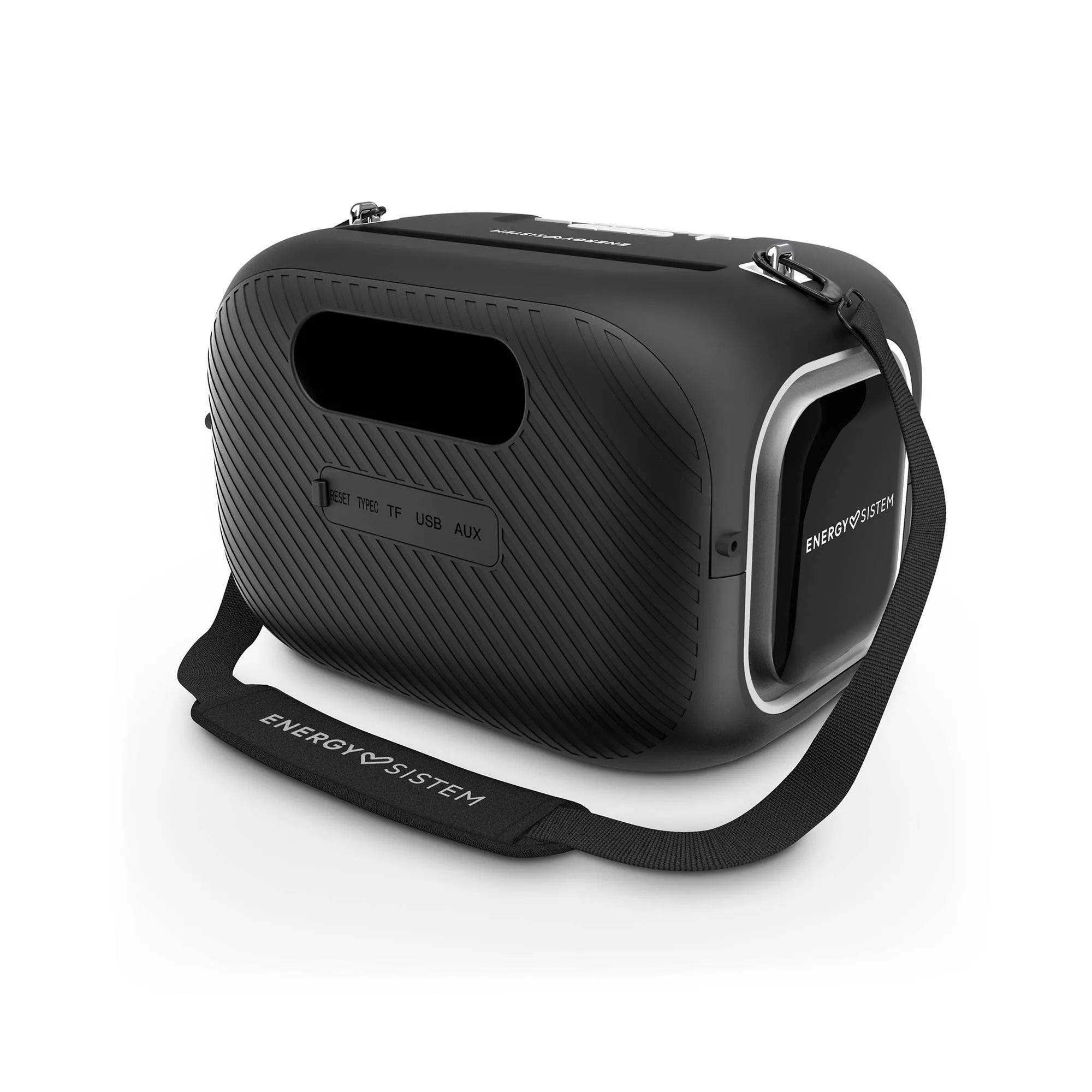 The KaraokeStar speaker comes with a strap for easy transport