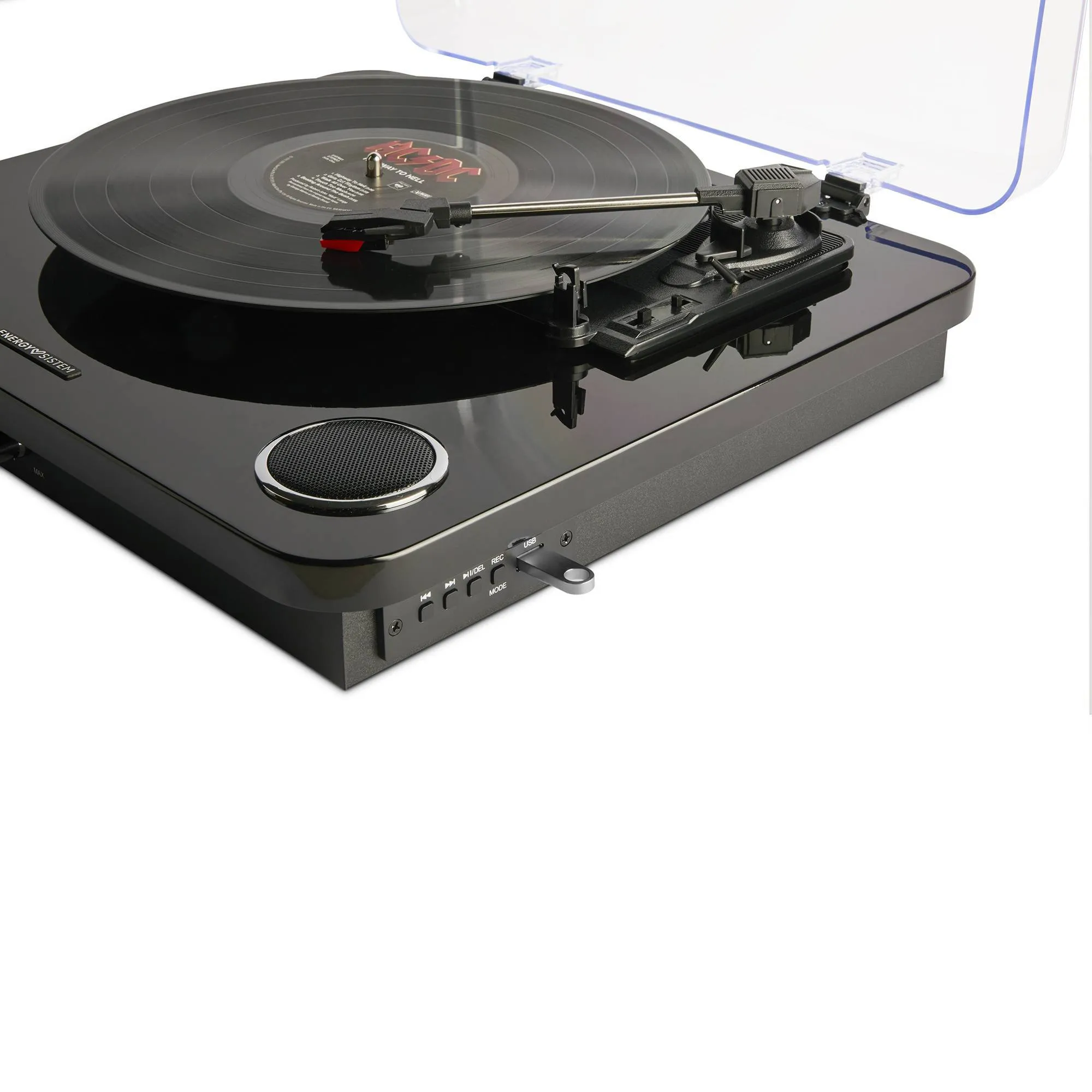 Tocadiscos BlackSpin con conectividad Bluetooth in&out, RCA y USB player/encoder