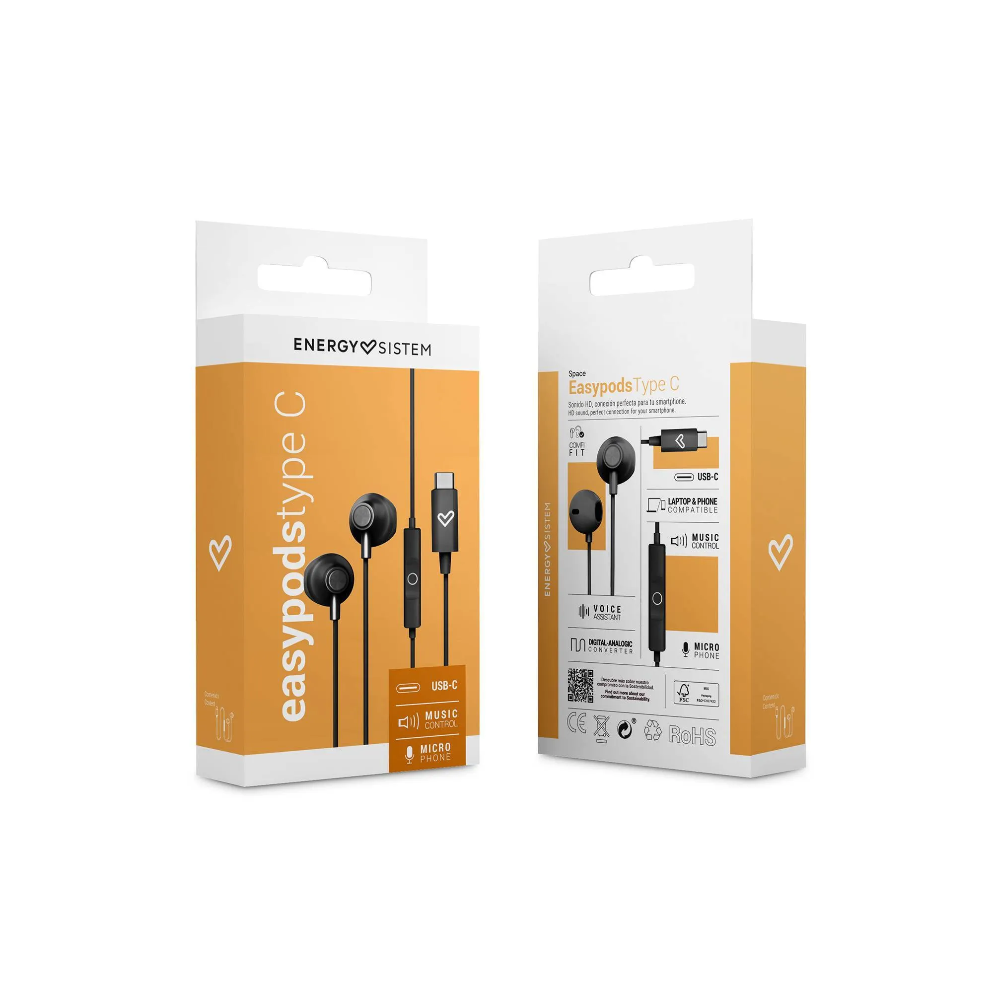 El packaging de los auriculares EasyPods Type C está certificado FSC